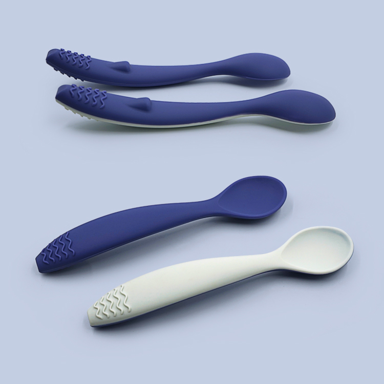 Double Color Silicone Baby Spoon